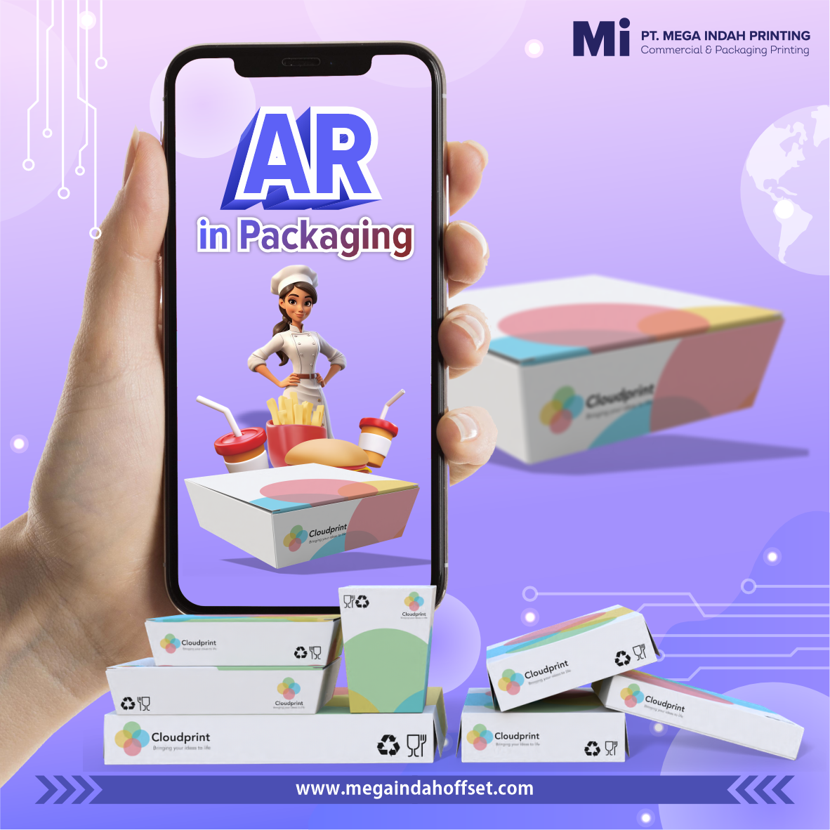 Gambaran AR adalah bagian dari Ai dan saling mendukung untuk memaksimalkan packaging